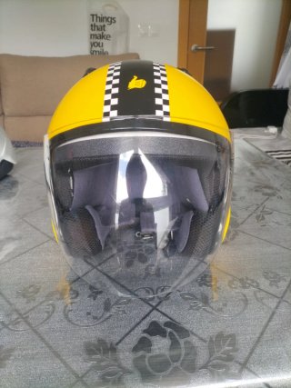 Casco Bultaco Trials Amarillo y Negro