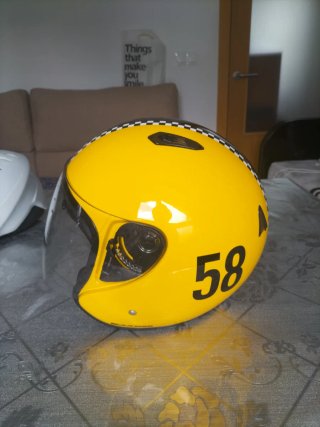 Casco Bultaco Trials Amarillo y Negro