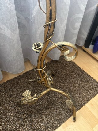 Pedestal forja maceta dorado