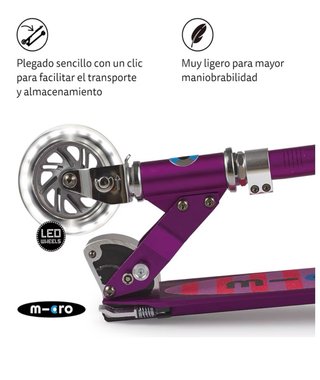 Patinete Micro Plegable 2 Ruedas Rojo