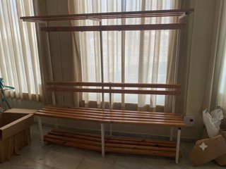 Banco vestuario madera y metal
