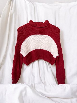 Jersey de cuello alto a rayas