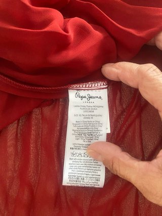 Vestido rojo plisado Pepe Jeans forro ajustable