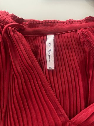 Vestido rojo plisado Pepe Jeans forro ajustable