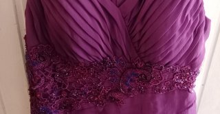 Vestido fiesta morado largo Talla 50 .Corte inglés