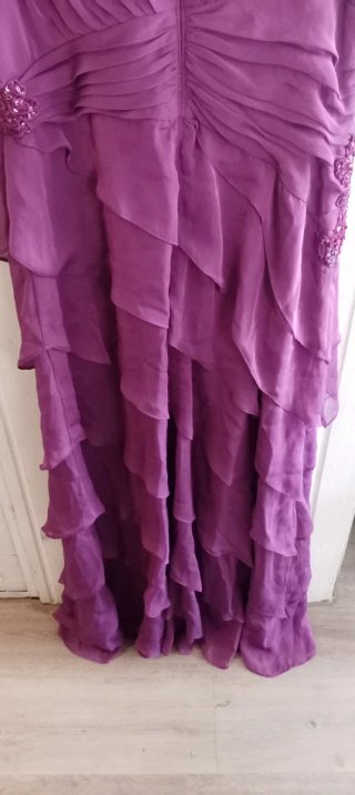 Vestido fiesta morado largo Talla 50 .Corte inglés