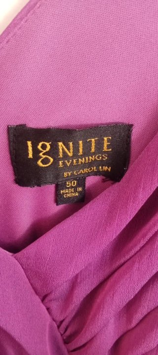 Vestido fiesta morado largo Talla 50 .Corte inglés