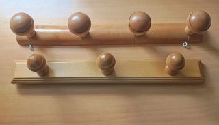 Colgadores de madera 4 y 3 pomos De 43 cm de largo