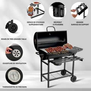 Barbacoa de carbón negra
