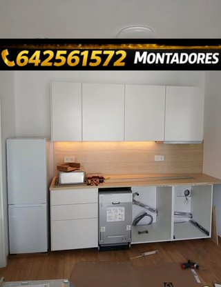 Muebles de cocina azules y encimera