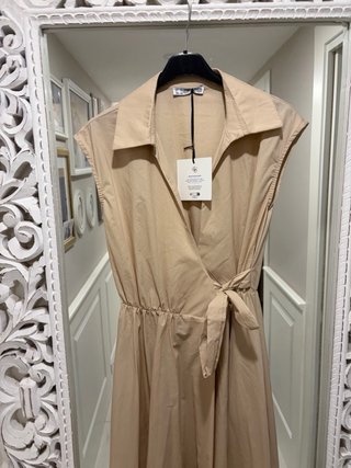 Abito donna cotone beige nuovo
