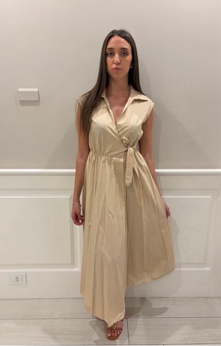 Abito donna cotone beige nuovo