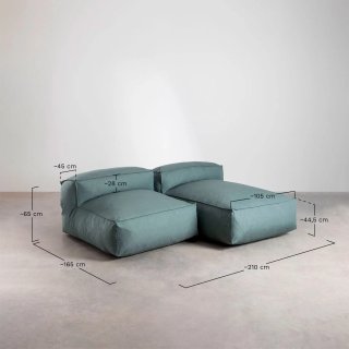 Sofá modular chaise longue Sklum 2 piezas