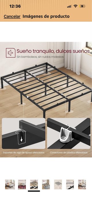 Somier de cama metálico negro de Amazon