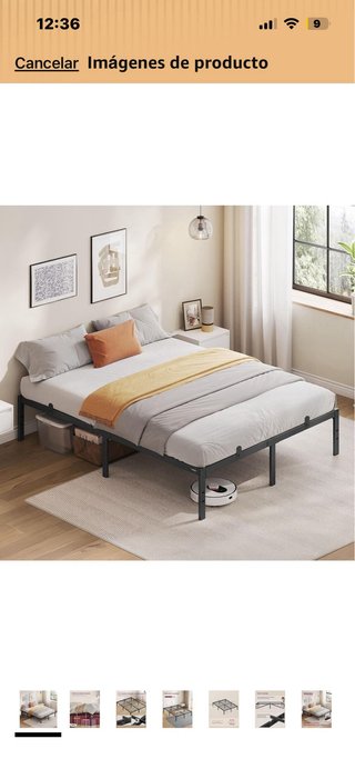 Somier de cama metálico negro de Amazon