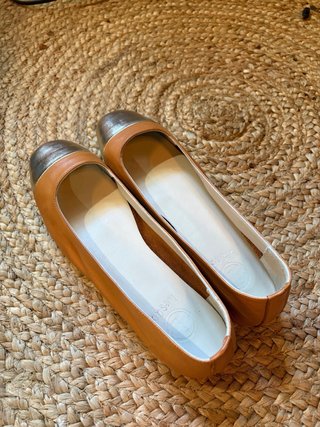 Bailarinas piel marrón y plata