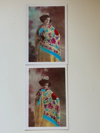 Lote 2 Postales Blanca Suárez Cuplé Vintage