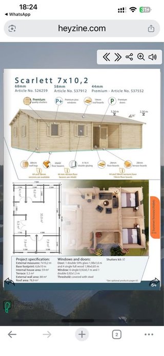 CASA DE MADERA MODELO SCARLETT 72m2