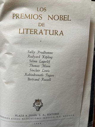 4 Tomos Autores Premios Nobel de Litaratura