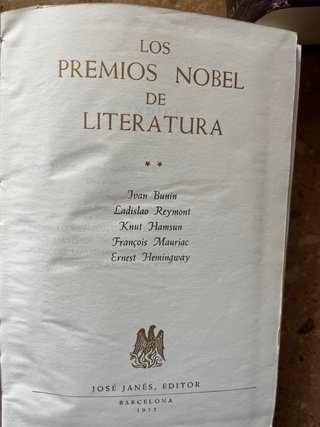 4 Tomos Autores Premios Nobel de Litaratura