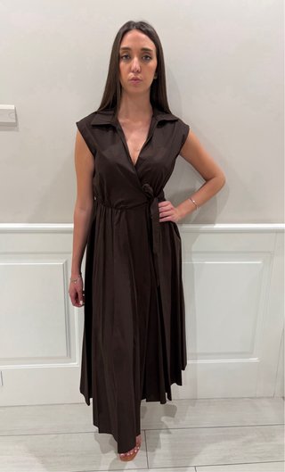 Abito donna cotone marrone nuovo