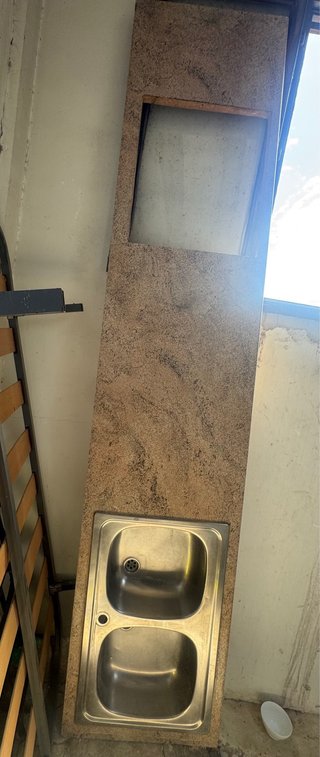 Encimera de madera  con doble seno