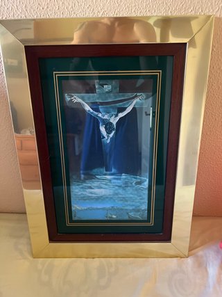 Cuadro Cristo Dorado y Madera