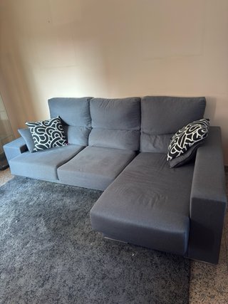 Sofá Chaiselongue Gris Tela