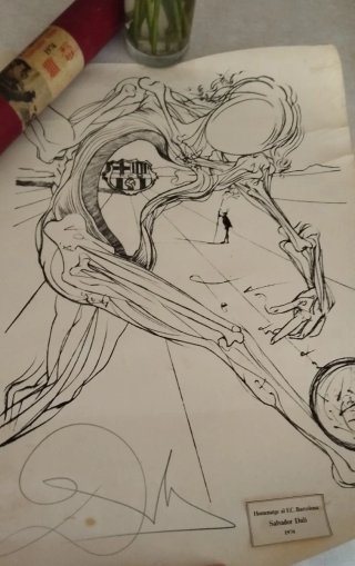 Dibujo Dalí Barça 1974