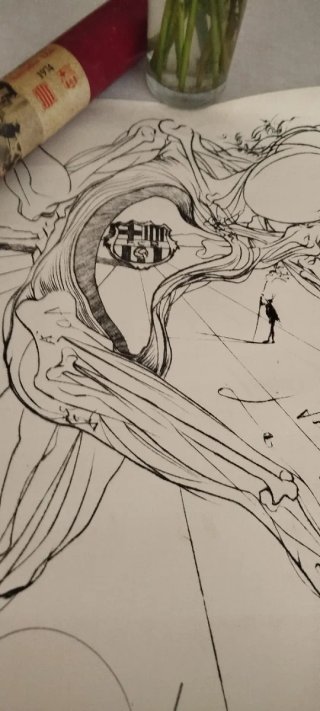 Dibujo Dalí Barça 1974