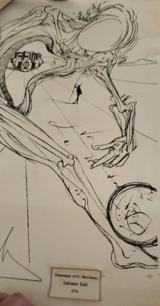 Dibujo Dalí Barça 1974