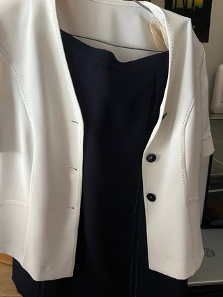Conjunto mujer blanco camisa y falda