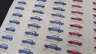 NQD265 Fiat poster con tutte le auto del 1969