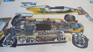 NQD253 Lotto 4 poster auto F1 d'annata da Autospri