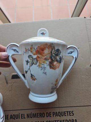 Juego Café/Té Vintage Checoslovaquia Flores