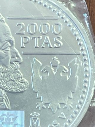 Moneda conmemorativa 2000 Ptas Plata Carlos V 2000