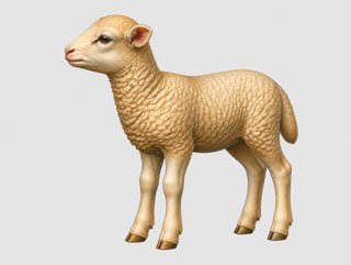 Figura cordero Belén realista 3 cm