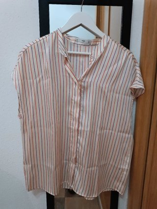 Blusa Mango sin mangas rayas L