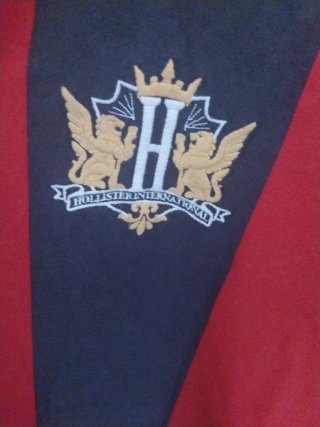 Sudadera Hollister XL Rayas Rojas y Grises