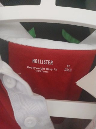 Sudadera Hollister XL Rayas Rojas y Grises