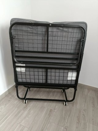 Cama Plegable Negra Metal
