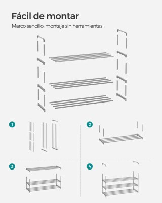 Zapatero Metálico 3 Niveles SONGMICS LSA303G01