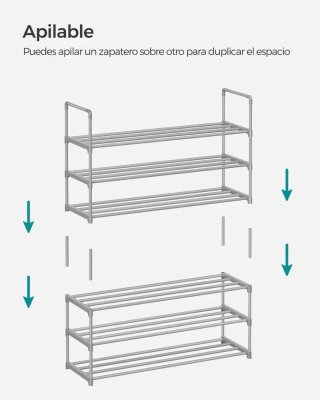 Zapatero Metálico 3 Niveles SONGMICS LSA303G01
