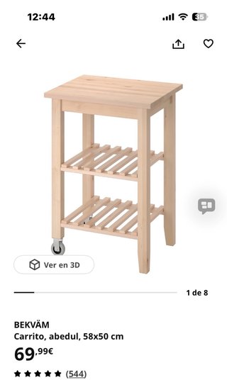 Carro auxiliar cocina madera BEKVÄM IKEA