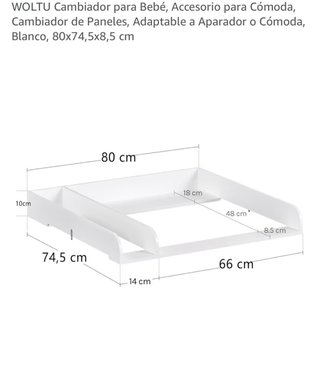 Cambiador bebé madera blanco