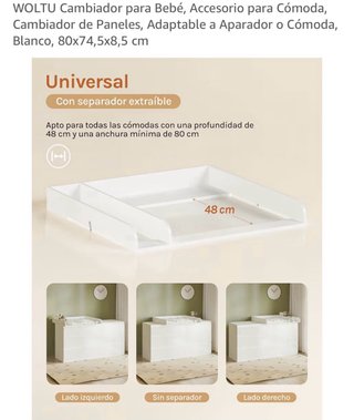 Cambiador bebé madera blanco