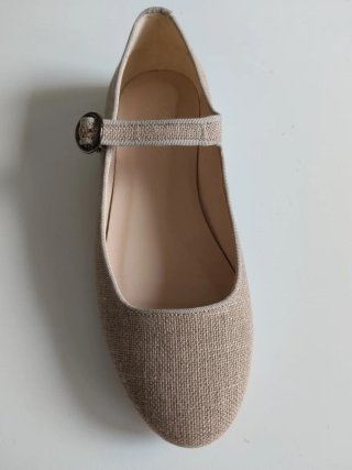 Merceditas Lino Mujer Beige