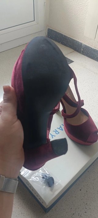 Tacchi Marypaz Bordeaux in Velluto Taglia 39