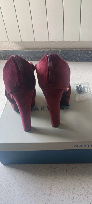 Tacchi Marypaz Bordeaux in Velluto Taglia 39