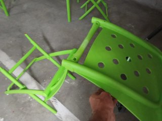 Conjunto Mesa y 4 Sillas Verdes Exterior